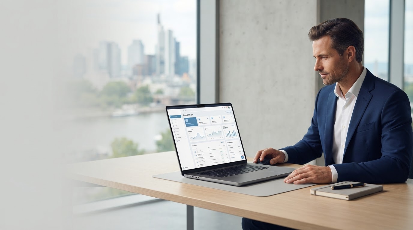 Evonactex App platform interface displaying real-time predictive analytics dashboards